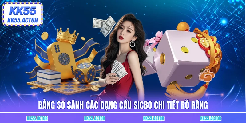 Bảng so sánh các dạng cầu sicbo chi tiết rõ ràng